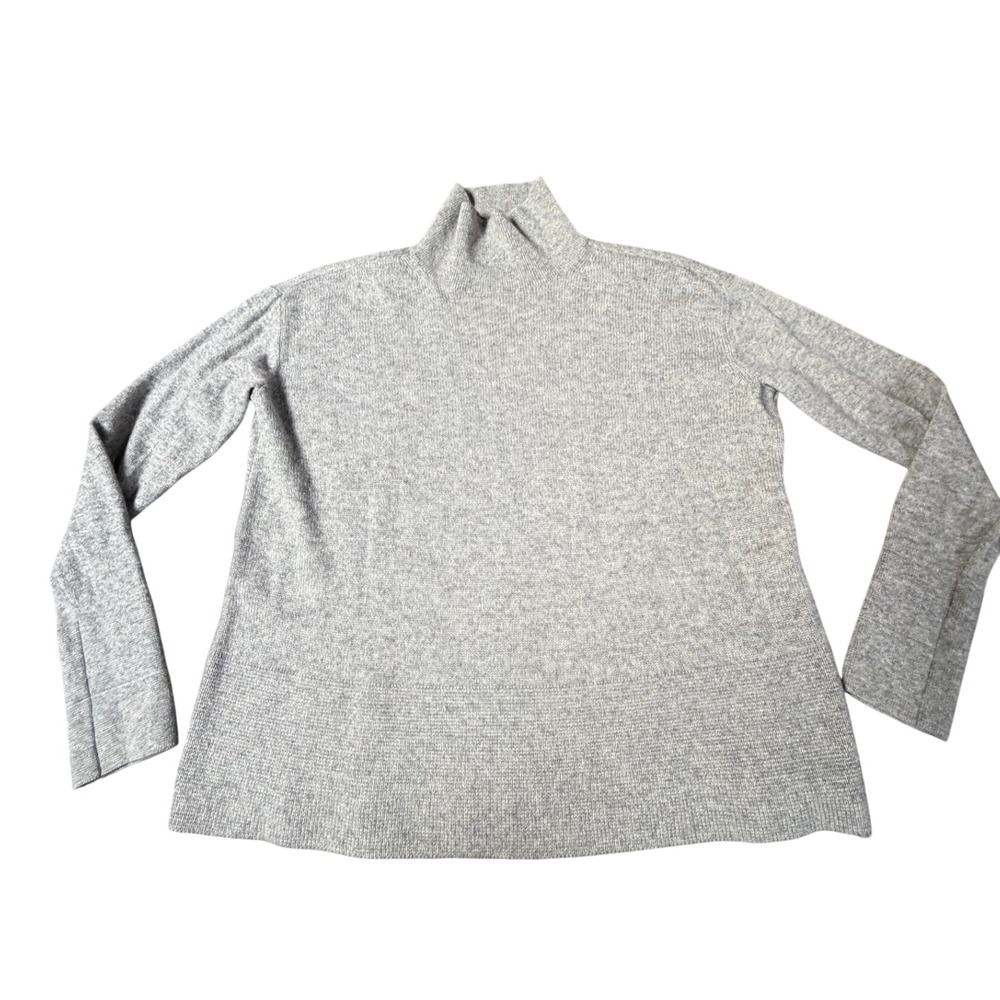 Everlane Cashmere Blend Funnel Mock Neck Sweater Gray XS Knit Minimalist Soft